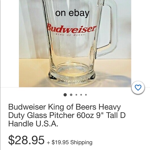 Vintage Budweiser Glass 60oz Pitcher - Picture 3 of 3